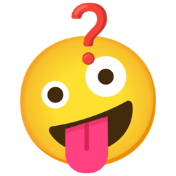 Red question mark and Zany face