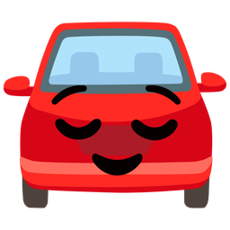 relieved face and automobile