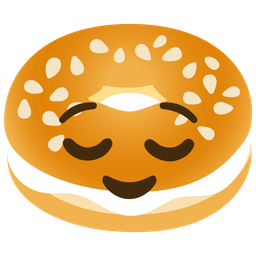 relieved face and bagel