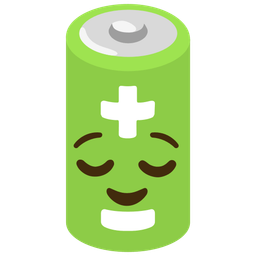 relieved face and battery