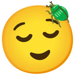 relieved face and beetle