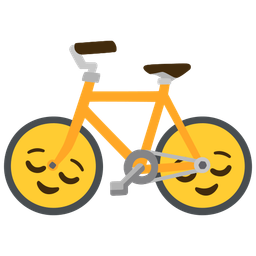 relieved face and bicycle