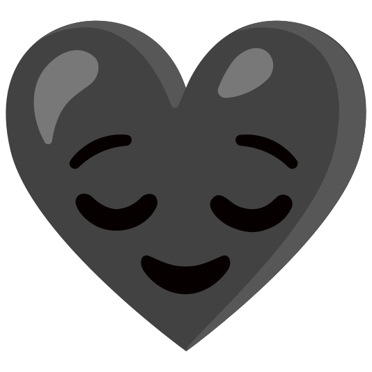 Relieved face and Black heart