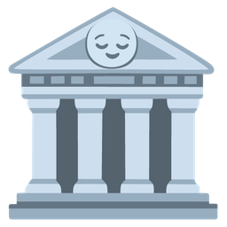 relieved face and classical building