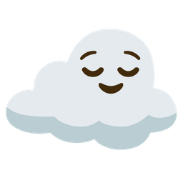 relieved face and cloud