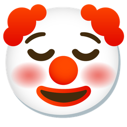 relieved face and clown face