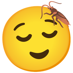 relieved face and cockroach
