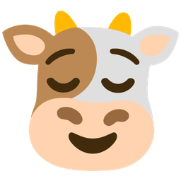 relieved face and cow face