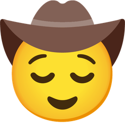 relieved face and cowboy hat face