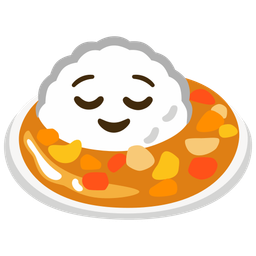 relieved face and curry rice