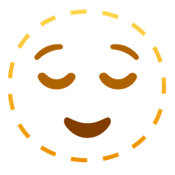 relieved face and dotted line face