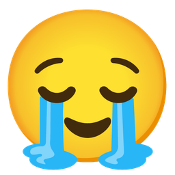 relieved face and face holding back tears