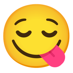 Relieved face and Face savoring food