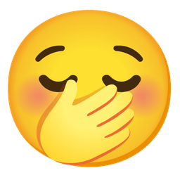 relieved face and face with hand over mouth