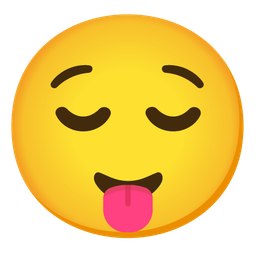 Relieved face and Face with tongue