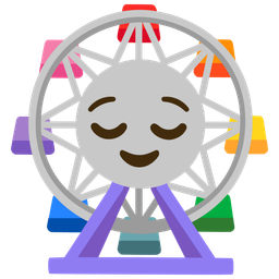 relieved face and ferris wheel