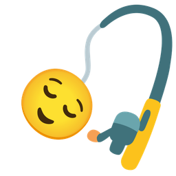 relieved face and fishing pole