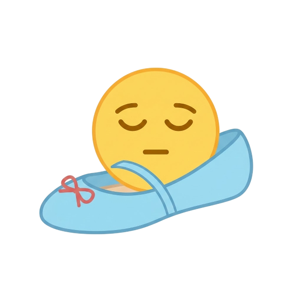 Relieved face and Flat shoe