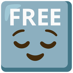 relieved face and FREE button