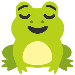 relieved face and frog