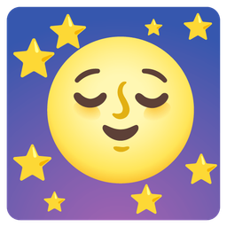 relieved face and full moon face