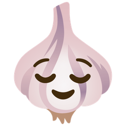 relieved face and garlic