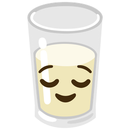 relieved face and glass of milk