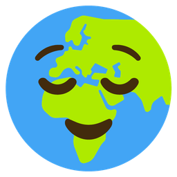 relieved face and globe showing Europe-Africa