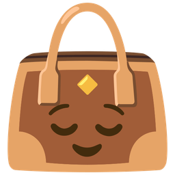 relieved face and handbag