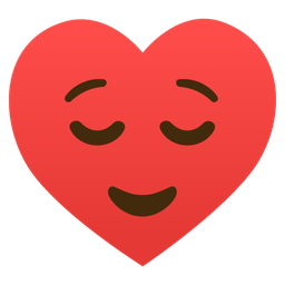 relieved face and heart suit