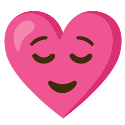 relieved face and heart with ribbon