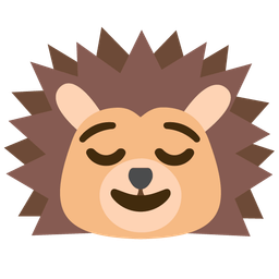 relieved face and hedgehog