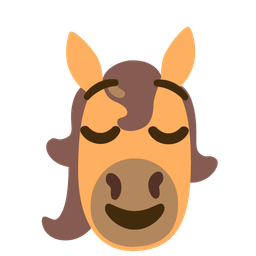 relieved face and horse