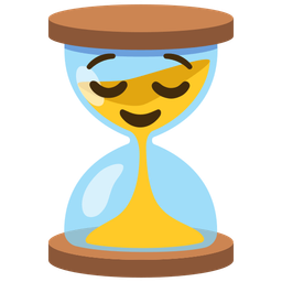 relieved face and hourglass not done