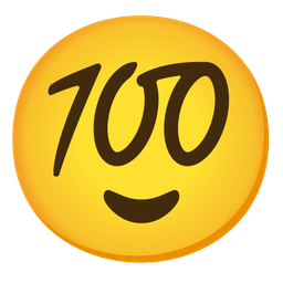 relieved face and hundred points