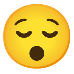 relieved face and hushed face