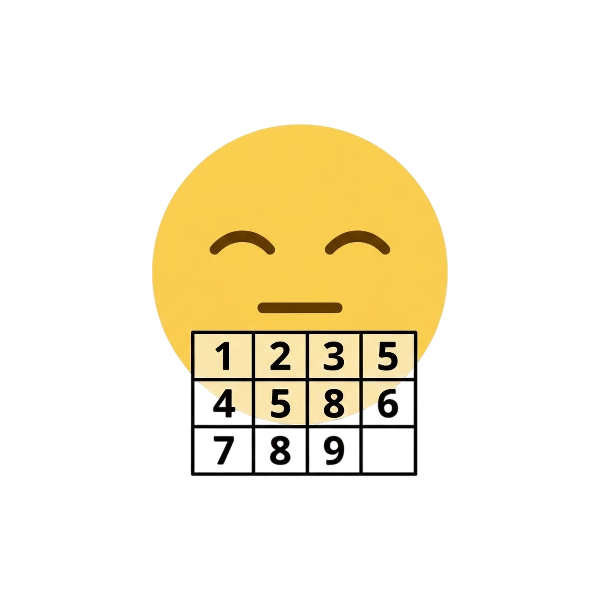 Relieved face and Input numbers