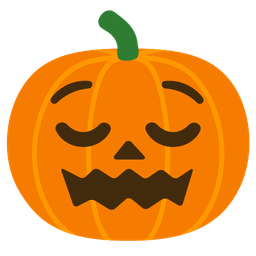 relieved face and jack-o-lantern