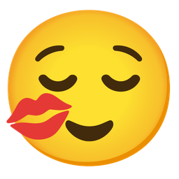 relieved face and kiss mark