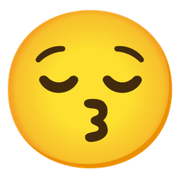 Relieved face and Kissing face