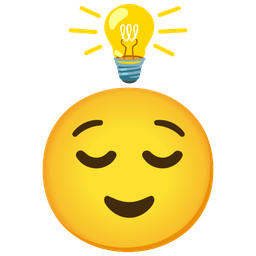 relieved face and light bulb