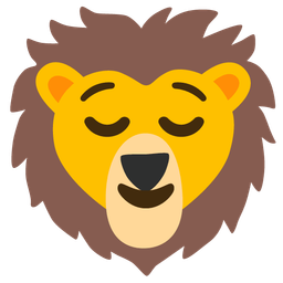 relieved face and lion