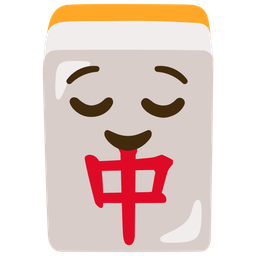 relieved face and mahjong red dragon