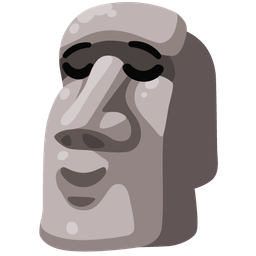 relieved face and moai