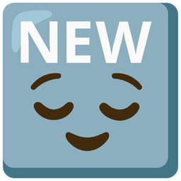 relieved face and NEW button