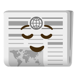 relieved face and newspaper