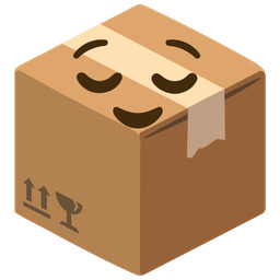 relieved face and package