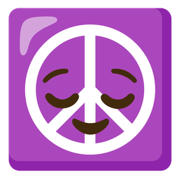 relieved face and peace symbol