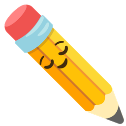 relieved face and pencil