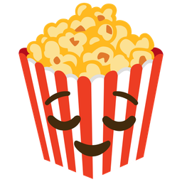 relieved face and popcorn